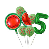 7pcs/lot Fruit Watermelon Summer Party Balloons Birthday Decoration 30inch Number Balloon Kids Baby Shower Decoration Globos