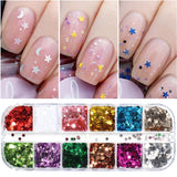 12grid Sugar Nail Powder Glitter Piment Holographic Decoration Sweater Snowflakes DIY Winter Nail Art Design Manicure Flake GLTY