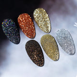 Sparkly iridescent Diamonds Nail Glitter Shinning iridescent Silver Gold Nail Polish Powder Flakes Dust Chrome Pigment Decor