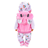 2021 New Born New Baby Fit 18 inch 43cm Doll Clothes Accessories 5-piece Rose Red Unicorn One-piece Dress For Baby Birthday Gift