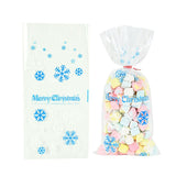 50pcs Santa Snowman Snowflake Printing Plastic Gift Packaging Pouches Christmas Party Bakery Cookies Snack Biscuit Candy Pouches