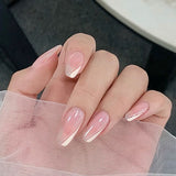 24pcs/box French False Nails Supplies for Professionals Elegant Removable Press on Nails Coffin Fake Nail Accessories