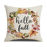 Xpoko Thanksgiving Decorative Cushion Cover 18X18 Inches Fall Farmhouse Decor Pillow Covers Letter Pumpkin Maple Leaves Art Pillowcase