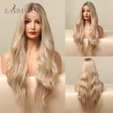 Xpoko EASIHAIR Long Lace Front Synthetic Wigs For Women Blonde Natural Wave Wigs With Baby Hair Heat Resistant For Daily Cosplay Party