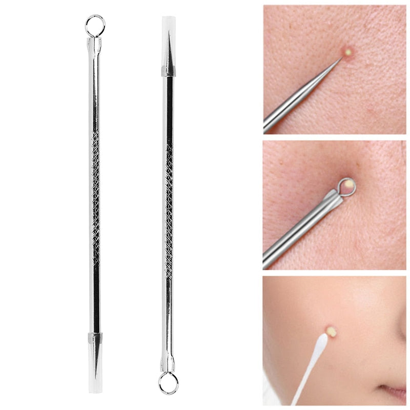 Xpoko 1PC Stainless Steel Blackhead Comedones Acne Blemish Extractor Remover Face Skin Care Pore Cleaner Needles Removal Tools