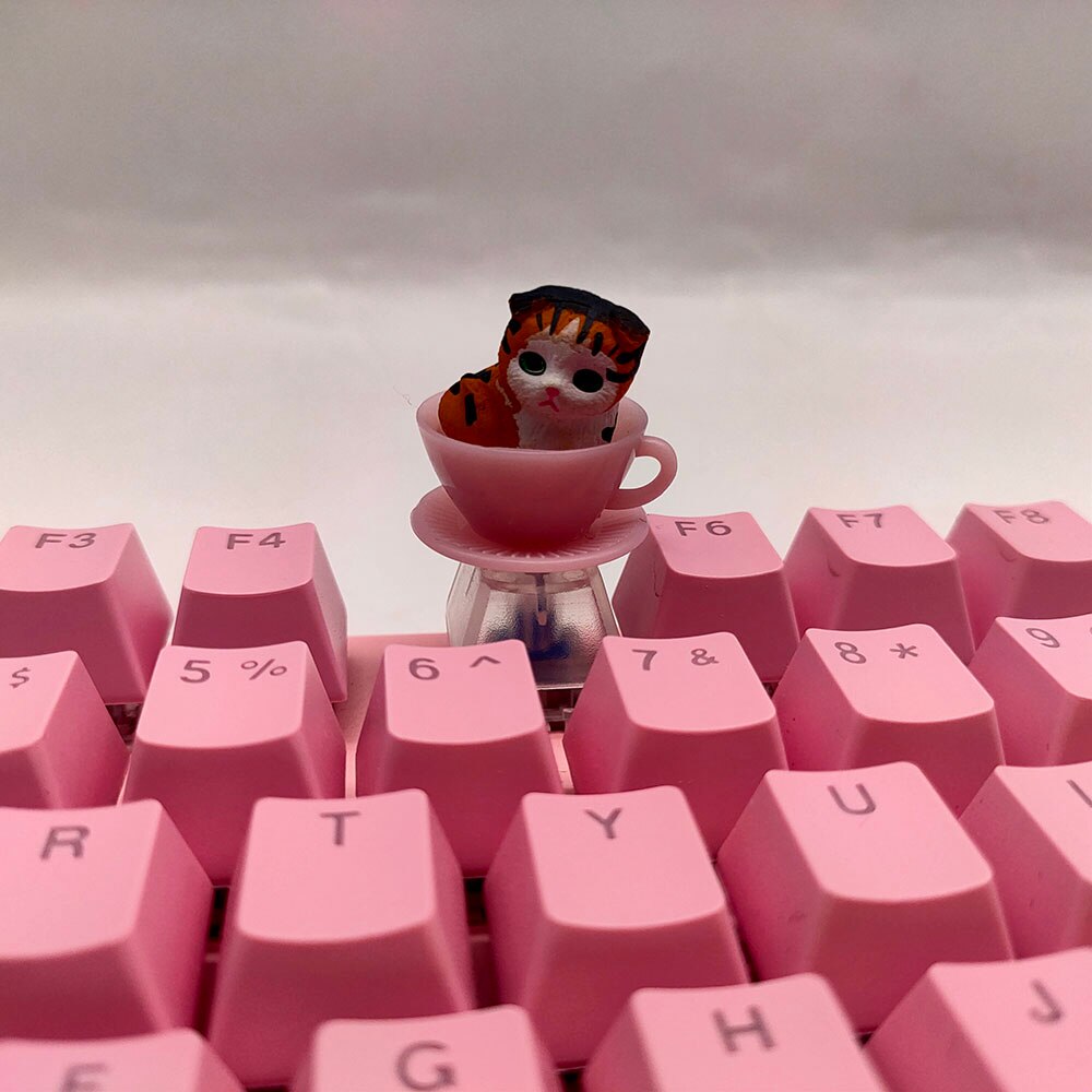 Buttons For Mechanical Keyboard Caps Cute Anime Pink Kawaii Cat Pbt Keycaps Keys For Mechanics Diy Artisan Custom ESC Keycap
