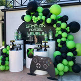 Xpoko Black Green Latex Balloon Aluminum Foil Gamepad Competition Electric Theme Party Balloon Set Boy Birthday Party Party Decoration