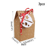 Xpoko Christmas Bags Candy Boxes Christmas Tree Gift Bags Xmas Candy Bag Paper Packing Box 2022 New Year Favors Navidad Home Decor