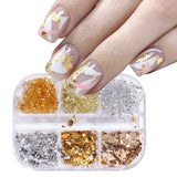 6pcs Rose Gold Nail Glitter Holographic Dip Powder Set Nail Art  Polishing Chrome Pigments Mirror Nail Polish Dust GL1539-NEW