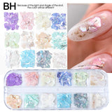 Abalone Shell For Nails Shimmer Nail Art Glitter Natural Sea Shell Slices Pearl Powder Flakes Sequins Manicure Accessories GLBY