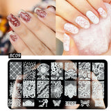 1pcs Nail Stamping Plates Lace Flowers Nail Stencils Butterflies Stainless Nail Art Stamping Templates Manicure Tools GLBC01-20