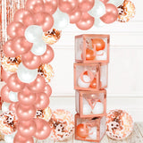 Xpoko Rose Gold Balloon Arch Garland Kit Clear Premium Latex Balloons Wedding Bridal Baby Shower Birthday Bachelorett Party Decoration