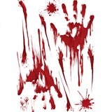 Halloween Bloody Footprints Floor Clings Handprint Zombie Restroom Sign Decals Vampire Party Decorations Stickers Wall Supplies