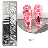 Rectangle People Image Line Stamping Plates Nail Template Geometry Leaf Chinese Nail Design Stencil Mold for Manicure GLSU01-08