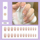 24pcs Multi-type Wear Short Paragraph Long Paragraph Fashion Manicure False Nails Full Cover Wearable Coffin Fake Nail Ballerina