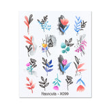 1 Sheet Embossed Nails Sticker 3D Flower Leaves Slider Water Transfer Nail Decals for Nail Art DIY Transfer Sticker