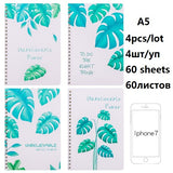 back to school Cute 4pcs/lot A5 Spiral notebook 60 sheets stationery notepad horizontal line for Office School Stationery Supplies