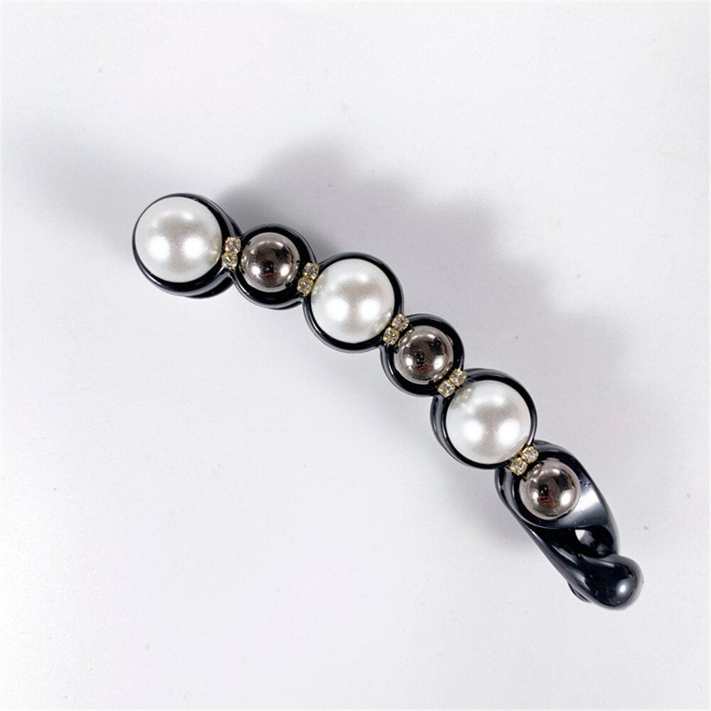 Back to school guide 1Pc Pearls Hairpins Hair Clips Jewelry Banana Clips Headwear Women Hairgrips Girl Ponytail Barrettes Hair Pins Accessories