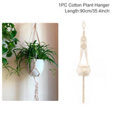 Xpoko Hanging Plant Handmade Macrame Hanger Flower Pot Planter Hanger Wall Decor Hanging Planter Hanging Basket Home Garden Supplies