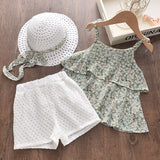 Menoea Girls Clothing Sets 2022 New Style Summer Children Clothes Cute  Dots Lace + Bow Short Pants 2pc Kids Clothes Sets