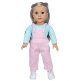 2020 New Fit 18 inch Baby New Born Doll Clothes Accessories White Powder Plaid 3 Piece Suit for American og Girl Dolls