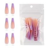 French Coffin Press On Nails Long Ballerina Faux Ongles Full Cover Plastics Fake Nail With Design Artificial Nails Tips Manicure