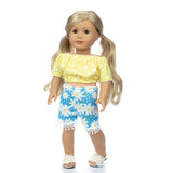 2020 New Fit 18 inch Baby New Born Doll Clothes Accessories White Powder Plaid 3 Piece Suit for American og Girl Dolls