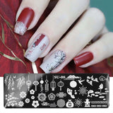 Rectangle People Image Line Stamping Plates Nail Template Geometry Leaf Chinese Nail Design Stencil Mold for Manicure GLSU01-08