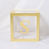 Gold Box Transparent Name Age Box Girl Boy Baby Shower Decorations Baby 2 1st 1 One Birthday Party Decor Gift Babyshower Supplie