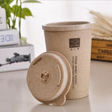 Double-layer Wheat Straw Cup with Vent Hole Watercup Thermal Insulation Environmental Protection Handy Coffee Cup Mug Leak-proof