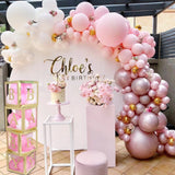 Gold Name Box Balloon Box Girl Boy Baby Shower Decorations Baby 1st Birthday Party Gift Babyshower Christening Wedding Supplies