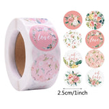 500pcs 1Inch Thank You Stickers Heart Floral Seal Labels Paper Stickers For Wedding Party Gift Envelope Decorations Stickers