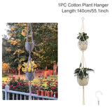 Xpoko Hanging Plant Handmade Macrame Hanger Flower Pot Planter Hanger Wall Decor Hanging Planter Hanging Basket Home Garden Supplies