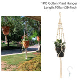 Xpoko Hanging Plant Handmade Macrame Hanger Flower Pot Planter Hanger Wall Decor Hanging Planter Hanging Basket Home Garden Supplies