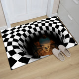 3D Visual Clown Floor Mat Halloween Door Mat Entrance Door Room Terrifying Horror Foot Mat Halloween Decor for Home 40*60CM