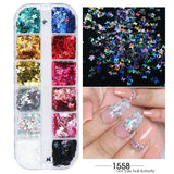 Aurora Opal Nail Glitters Sequin Crystal Ice Flakes Irregular Irridescent Paillette Shinny Mermaid Chrome Powder Pigment GLJDP