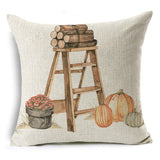 Xpoko Thanksgiving Pillow Cover Pumpkin Cushion Cover Linen Farmhouse Decor Pillow Case Home Decor Sofa Car 45CM*45CM