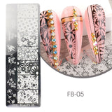 Rectangle People Image Line Stamping Plates Nail Template Geometry Leaf Chinese Nail Design Stencil Mold for Manicure GLSU01-08