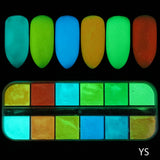 Luminous Nail Powder Glow In Dark Neon Pigment Fluorescent Nail Glitter Reflective Spray Dust Design Decor For Manicure GLYS-1