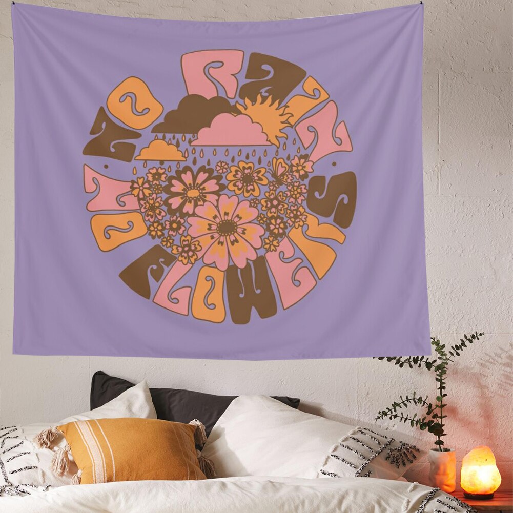 Flower Mandala Tapestry Wall Hanging Purple Hippie Bohemian Tapestries Colorful Psychedelic INS Home Decor Floral Wall Decor