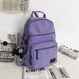 Xpoko Waterproof Nylon Women Backpack Unisex Multi-Pocket Laptop Backpack Large Capacity Student School Backpack For Girls Bookbags