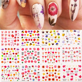 12pcs Valentines Heart Letter Flower Sliders for Nails Manicuring Nail Art Decoration Water Decals Sticker Tips