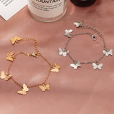 Xpoko New Arrival Single Layer Butterfly Bracelet Simple Girls Sweet Butterfly Pendant Charm Bracelets Hand Jewelry Gifts For Women