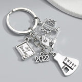 2022 Graduation Keychain Ruler Trencher Cap Diploma Key Ring Graduation Day Key Chains For Student Gifts DIY Handmade Jewelry