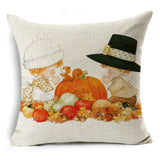 Xpoko Thanksgiving Cartoon Characters Pillow Case Linen Decor Plant Cushion Cover For Car Sofa Pillowcase  45Cm*45Cm