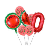 7pcs/lot Fruit Watermelon Summer Party Balloons Birthday Decoration 30inch Number Balloon Kids Baby Shower Decoration Globos