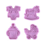 4Pcs DIY Happy Easter Bunny Egg Plastic Baking Mold Kitchen Biscuit Cookie Cutter Pastry Plunger 3D Fondant Cake Decorating Tool