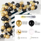 Black Gold Balloon Garland Arch Confetti Latex Baloons Graduation Happy 30th 40th 50th Birthday Party Decor Adults Baby Shower