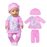 2021 New Born New Baby Fit 18 inch 43cm Doll Clothes Accessories 5-piece Rose Red Unicorn One-piece Dress For Baby Birthday Gift