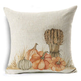 Xpoko Thanksgiving Pillow Cover Pumpkin Cushion Cover Linen Farmhouse Decor Pillow Case Home Decor Sofa Car 45CM*45CM